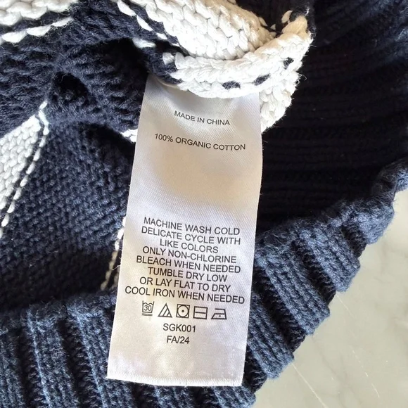 Quince Organic Cotton Cropped Polo Sweater | Women’s XS | Navy White Preppy - Picture 6 of 8